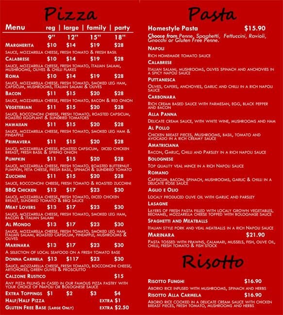 Cafe Di Roma Menu, Menu For Cafe Di Roma, Prospect, Adelaide ...