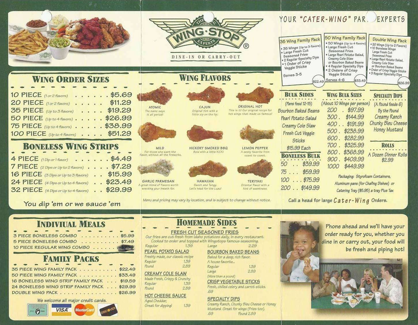 Carta Del Restaurante Wingstop Miami Gardens Nw 27th Ave