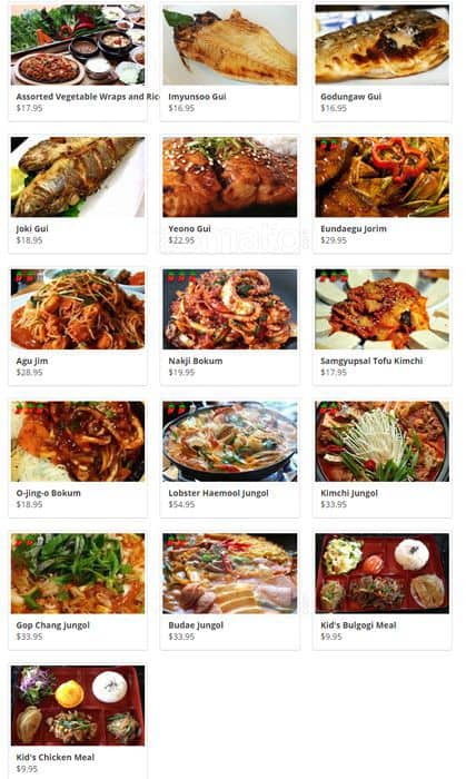 Menu at Buga Korean BBQ, San Diego, Convoy Street