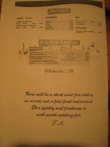 Jack's Cafe меню