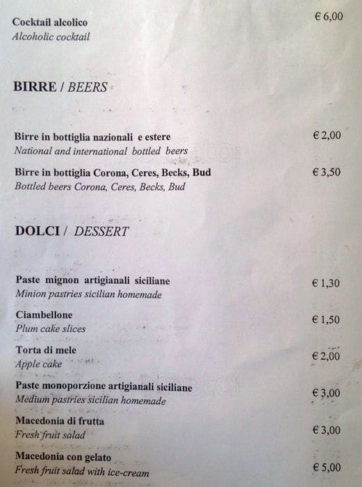 Menu di L'Angolo Del Gusto 