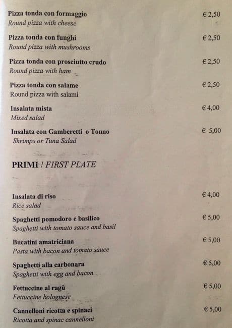 Menu di L'Angolo Del Gusto 