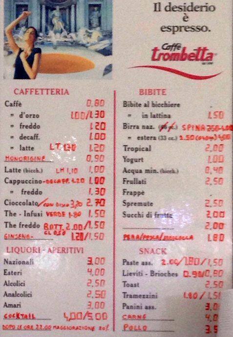 Menu di L’ottavo grammo 