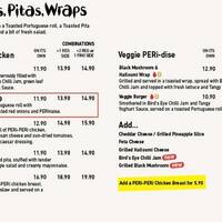 Nando S Menu Menu For Nando S Changi Singapore