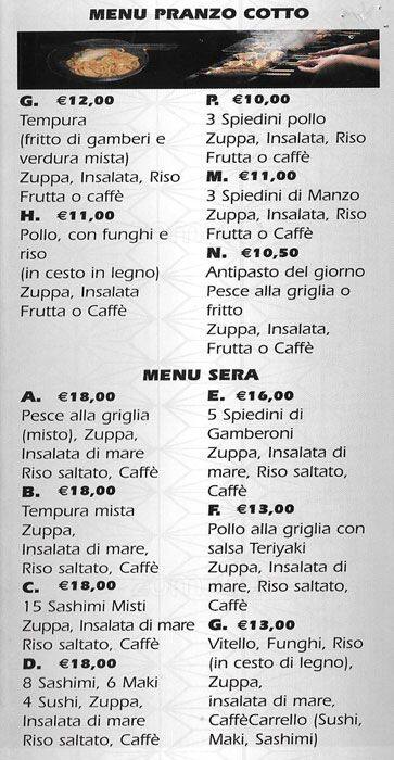 Menu di Da Ying 