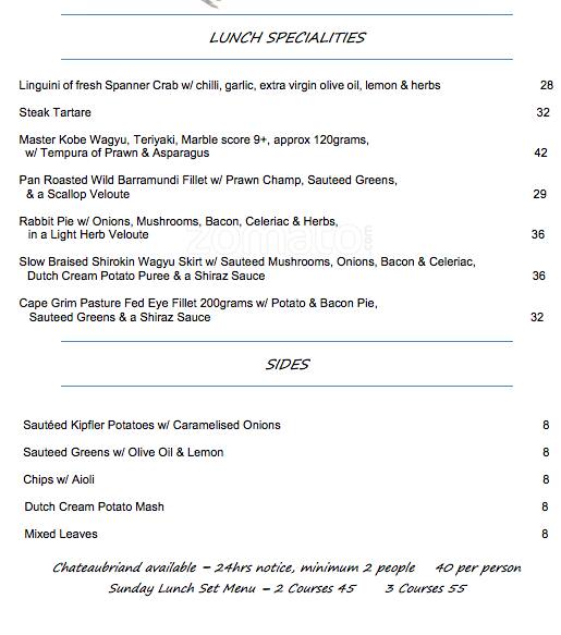 Menu at Jonez On Food restaurant, Hope Island