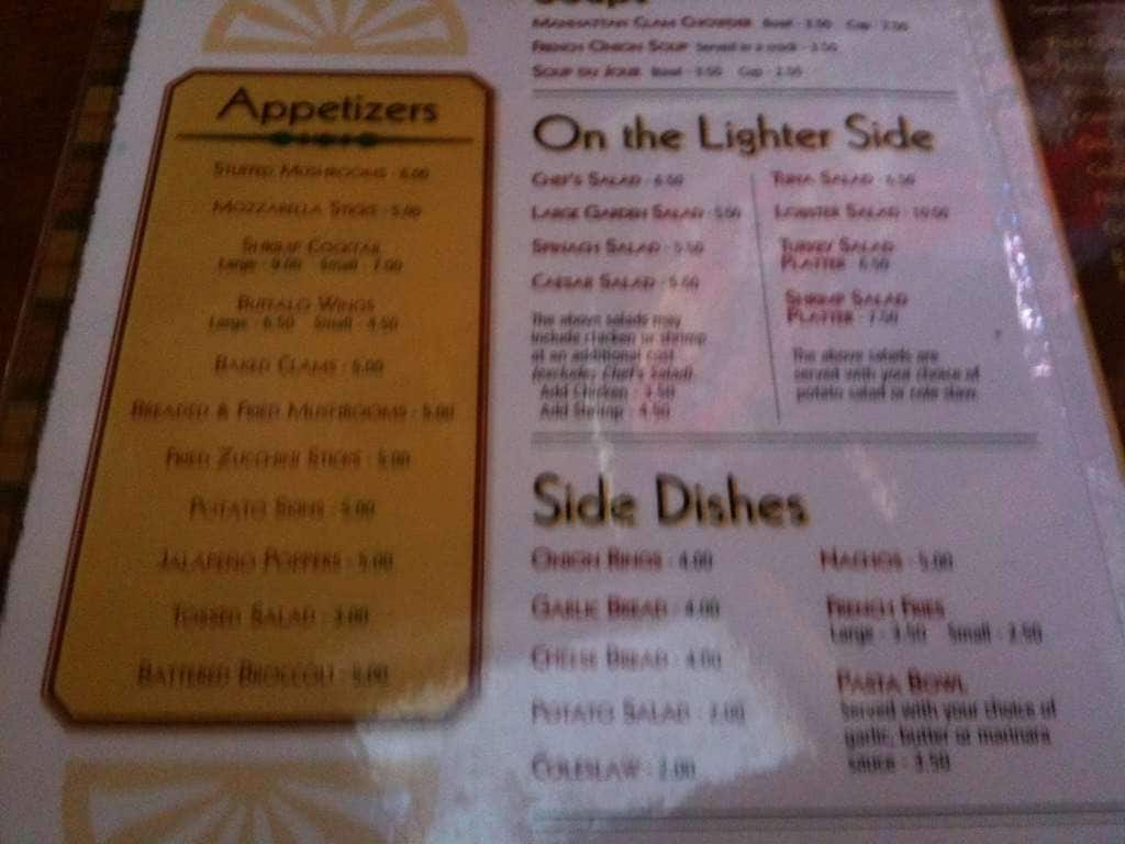 Triangle Pub Menu, Menu for Triangle Pub, Eastport, Long Island