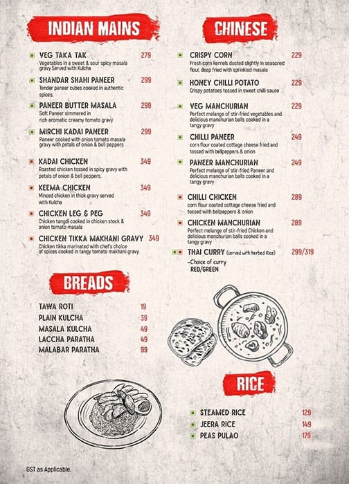 Menu at Masquerade By Mystery Rooms, Lucknow