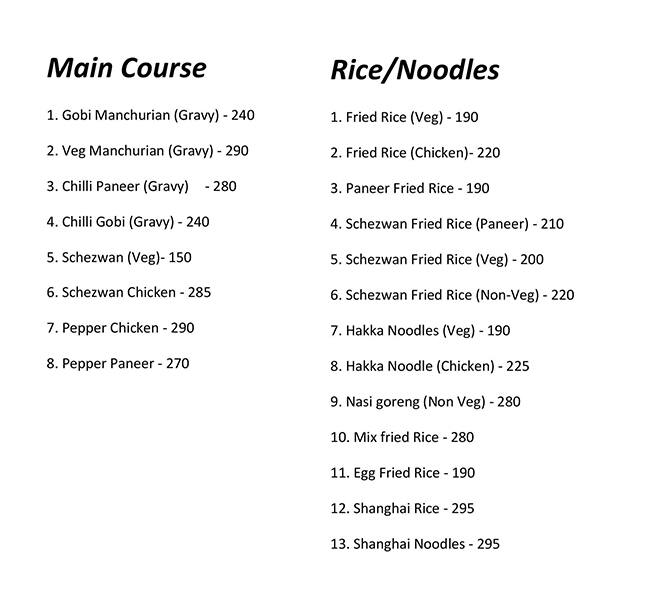 Wok Man Chinese menu
