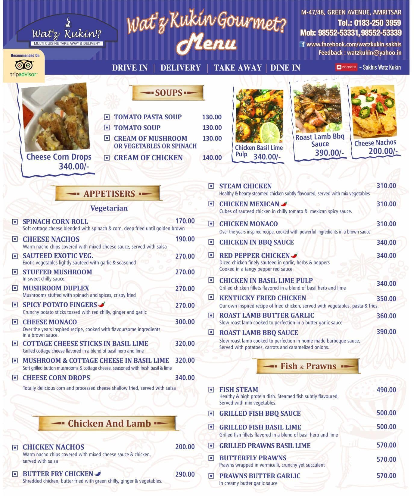 Sakhi's Wat'z Kuking menu