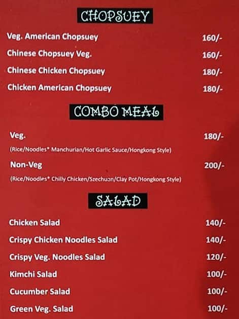 Freedom Corner menu