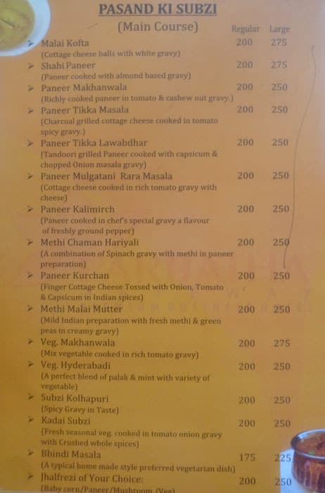 Sangam Multi Cuisine Restaurant menu