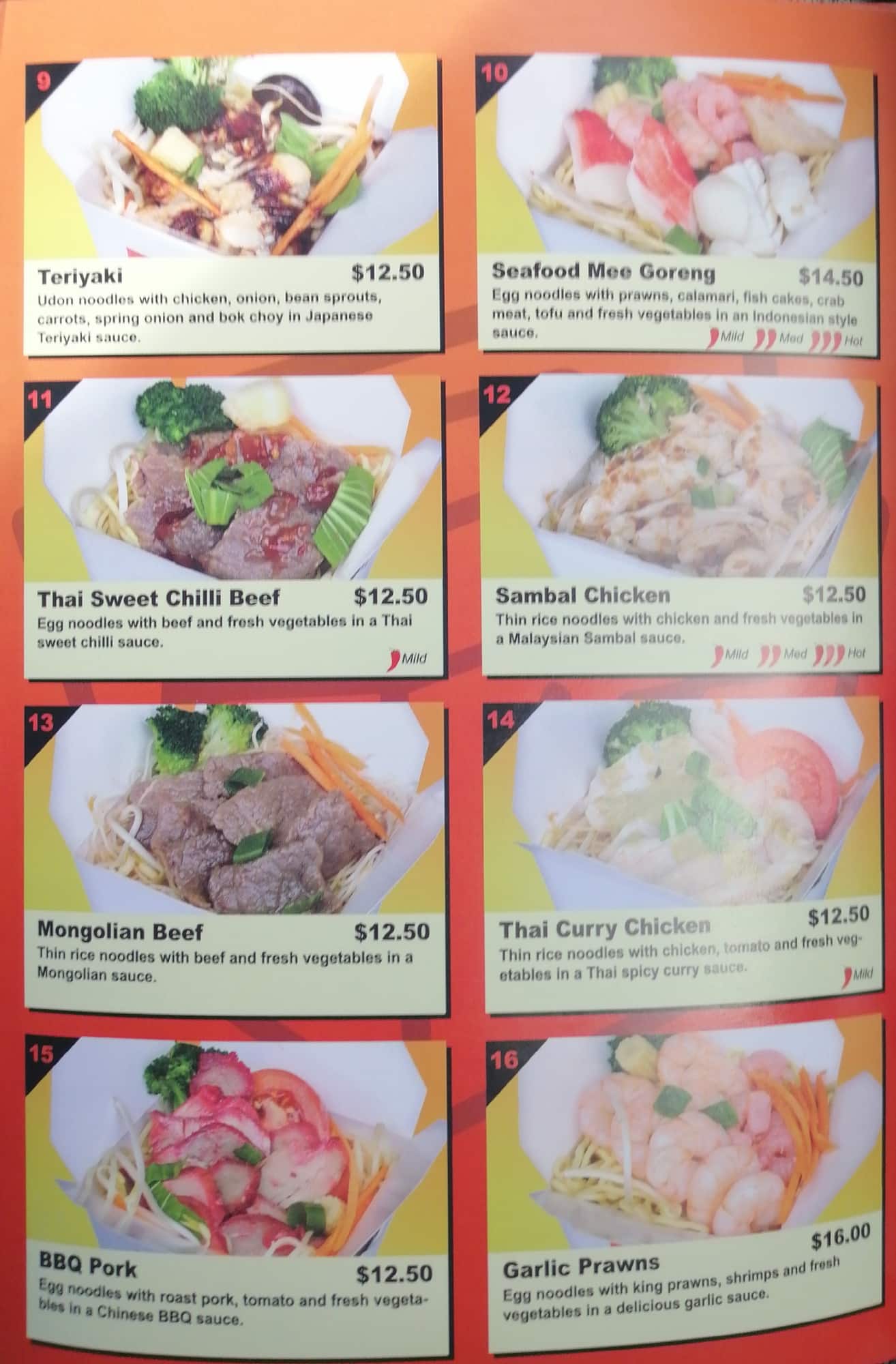 Menu at Noodle Canteen fast food, Wellington, 17 Courtenay Pl