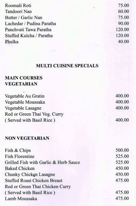 Hotel Shree Panchratna menu