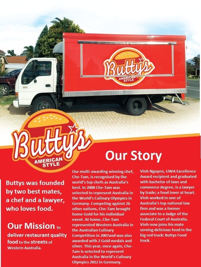 Buttys Food Truck Menu, Menu for Buttys Food Truck, Bentley, Perth