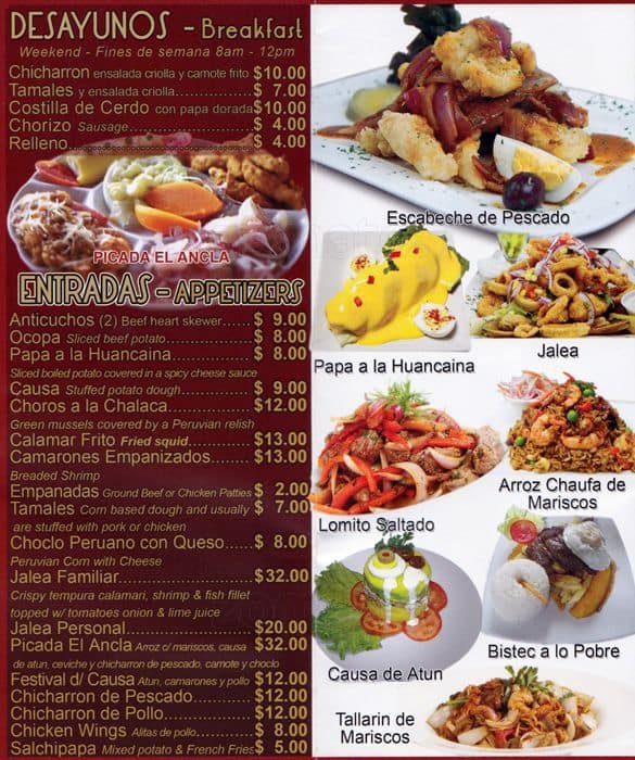 El Ancla Menu, Menu for El Ancla, Astoria, New York City - Urbanspoon ...