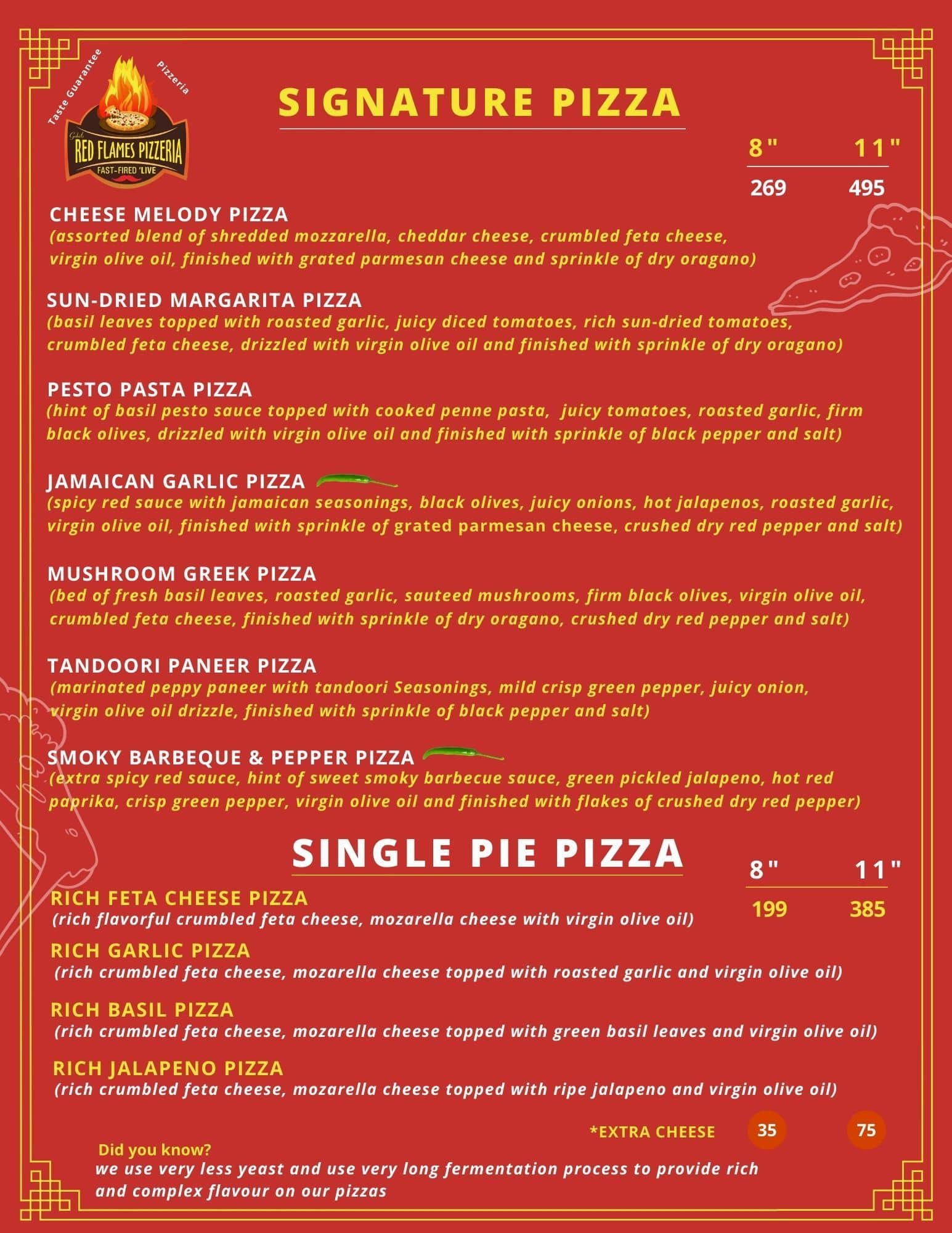 Menu at Red Flames Pizzeria, Surat