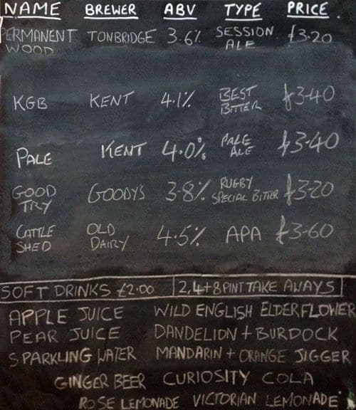 One Inn the Wood Menu, Menu for One Inn the Wood, Petts Wood, London