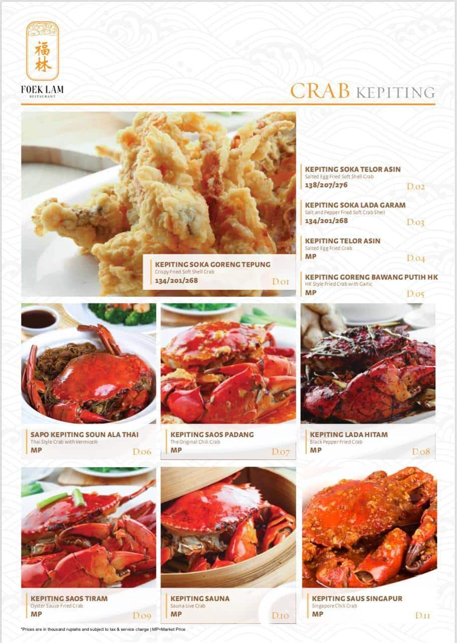 Menu At Foek Lam Restaurant, Tangerang, Summarecon Mall Serpon 2 