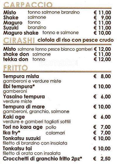 Menu di Jinzuan 