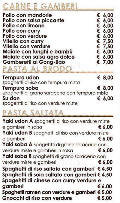 Menu di Jinzuan 