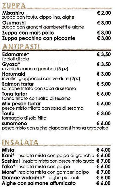 Menu di Jinzuan 
