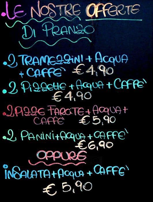 Menu di Opencafe' 