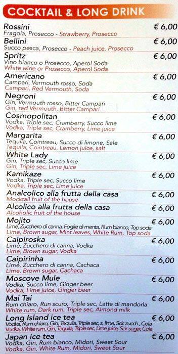 Menu di Opencafe' 