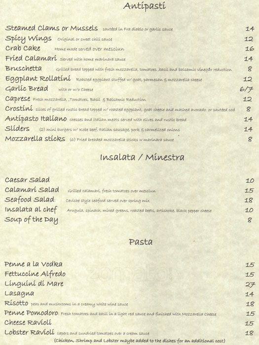 Il Sole Menu, Menu for Il Sole, Inwood, New York City Urbanspoon/Zomato