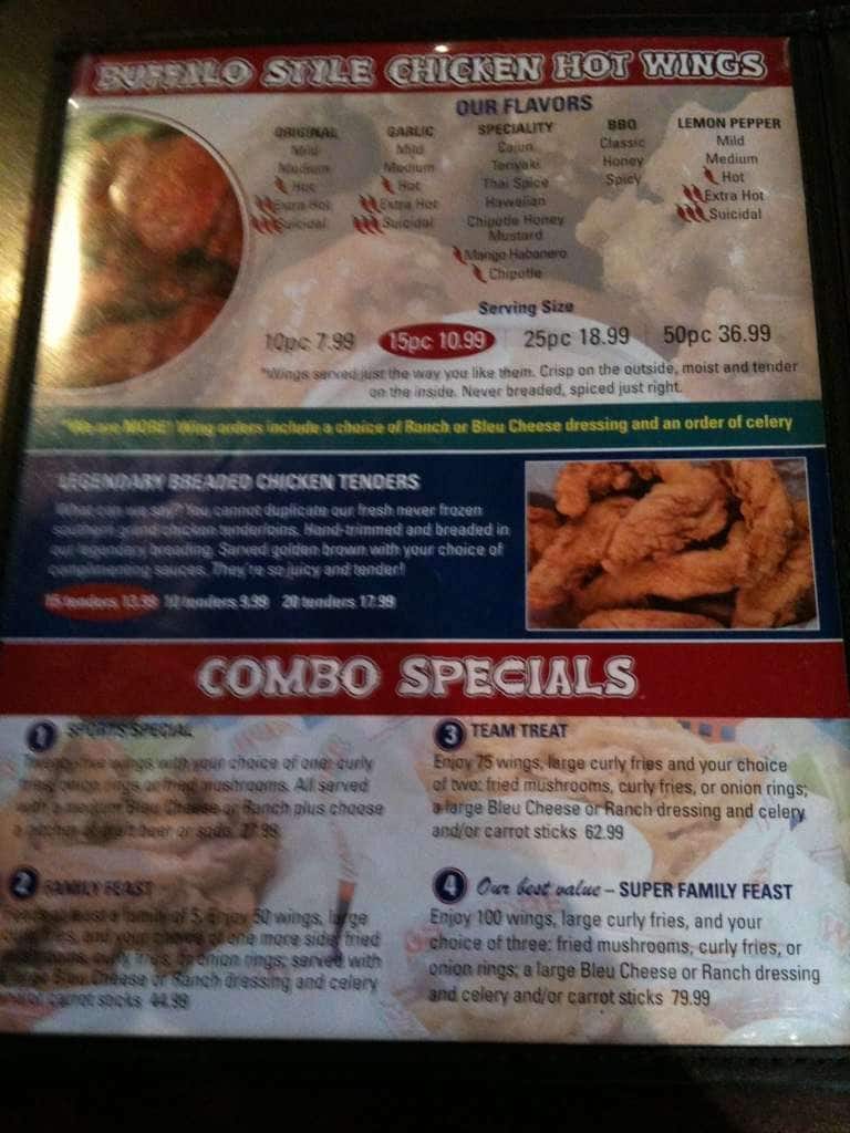 Wings n' More Menu, Menu for Wings n' More, Memorial, Houston