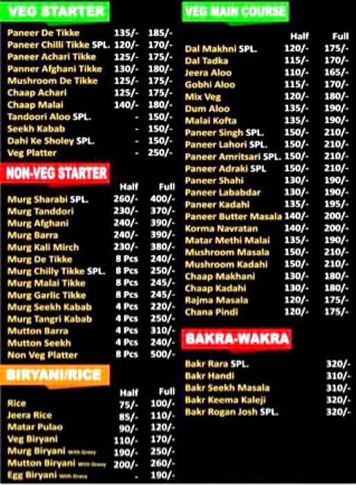 Spicy Singh Restaurant Menu, Menu de Spicy Singh Restaurant