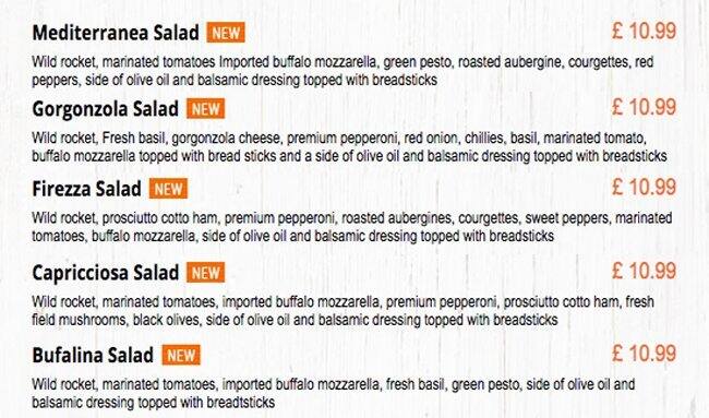 Firezza Pizza - Islington menu