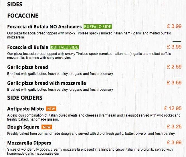Firezza Pizza - Islington menu