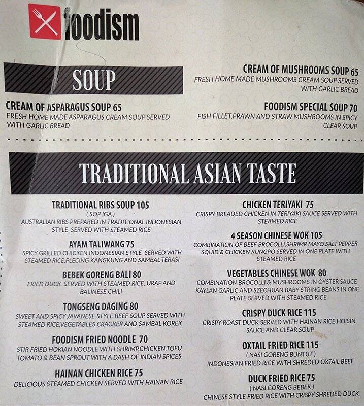 Foodism menu, Menu restauracji Foodism, Kemang, Jakarta - Zomato Indonezja
