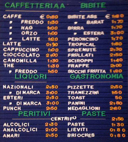 Menu di Bar Tony 