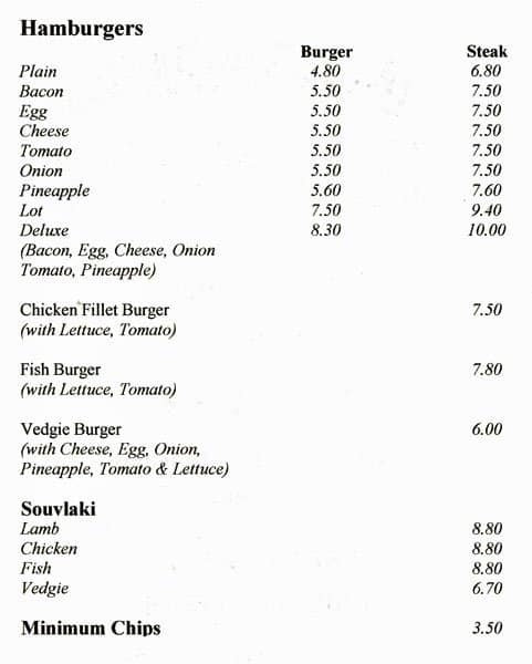 Rosanna Fish & Chips Menu, Menu For Rosanna Fish & Chips, Rosanna ...