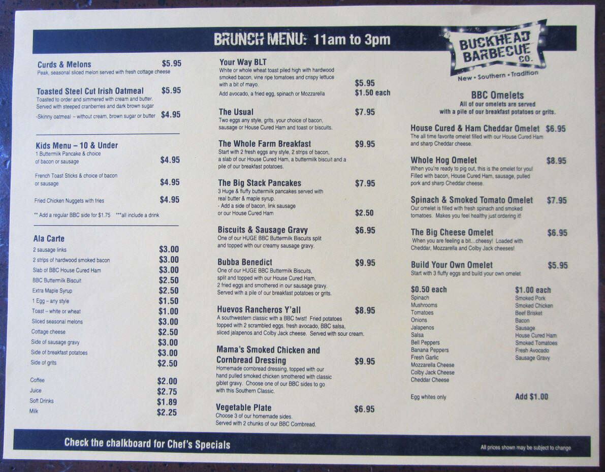 Buckhead Barbecue Company Menu Urbanspoon/Zomato