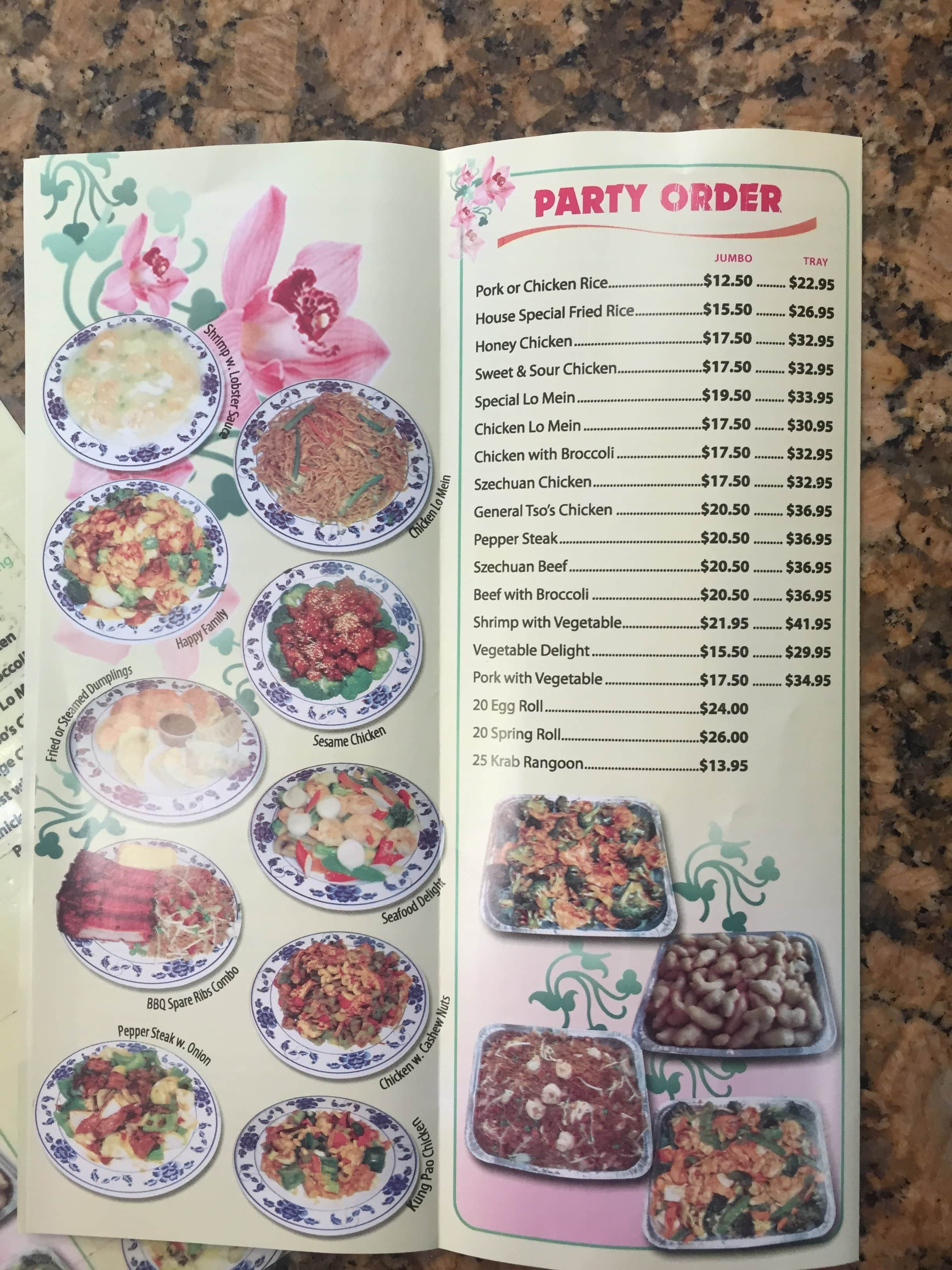 Menu at Hong Kong Tokyo Chinese Restaurant, Pembroke Pines