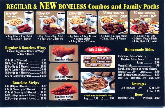 Wingstop Menu, Menu for Wingstop, Plantation/Sunrise, Miami ...