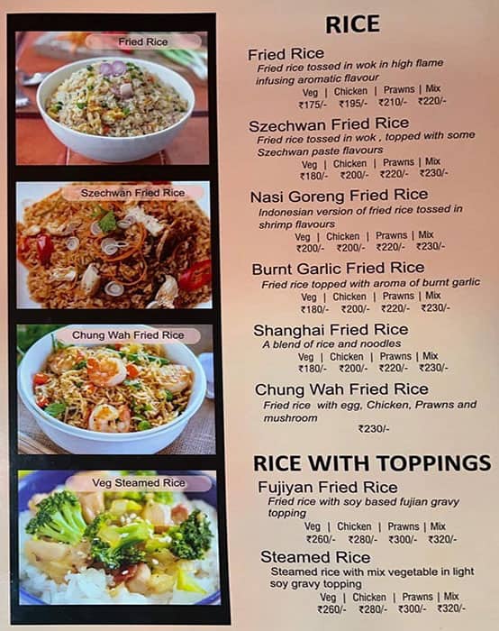 CHUNG WAH menu