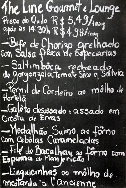 The Line Restaurante menu