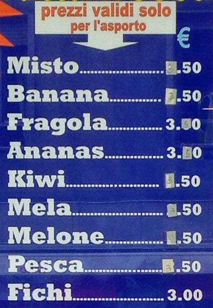 Menu di Il Gatto e La Volpe 