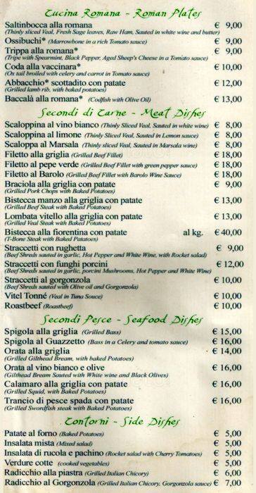 Menu di Ristorante & Pizzeria La Scaletta 