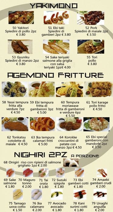 Menu de Sushi Jo