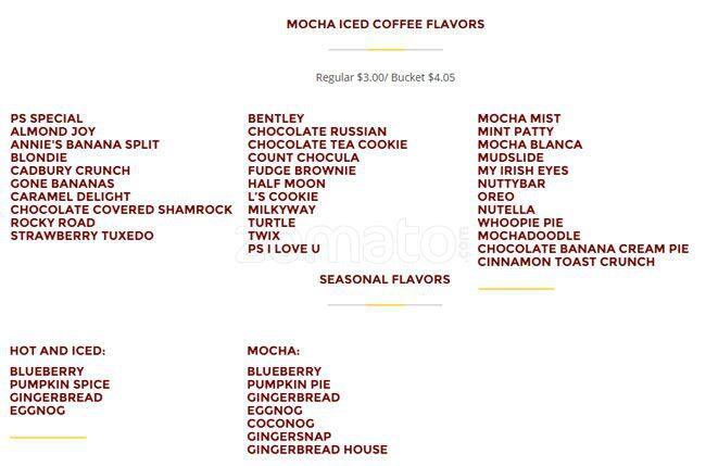 ps gourmet coffee calories