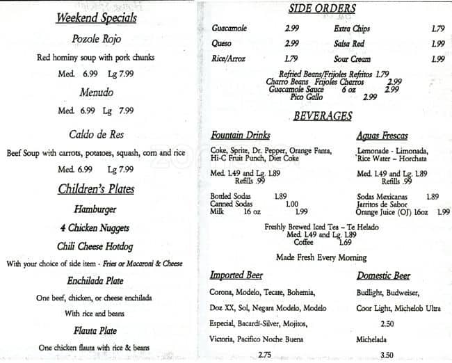 Carta de Chucho's