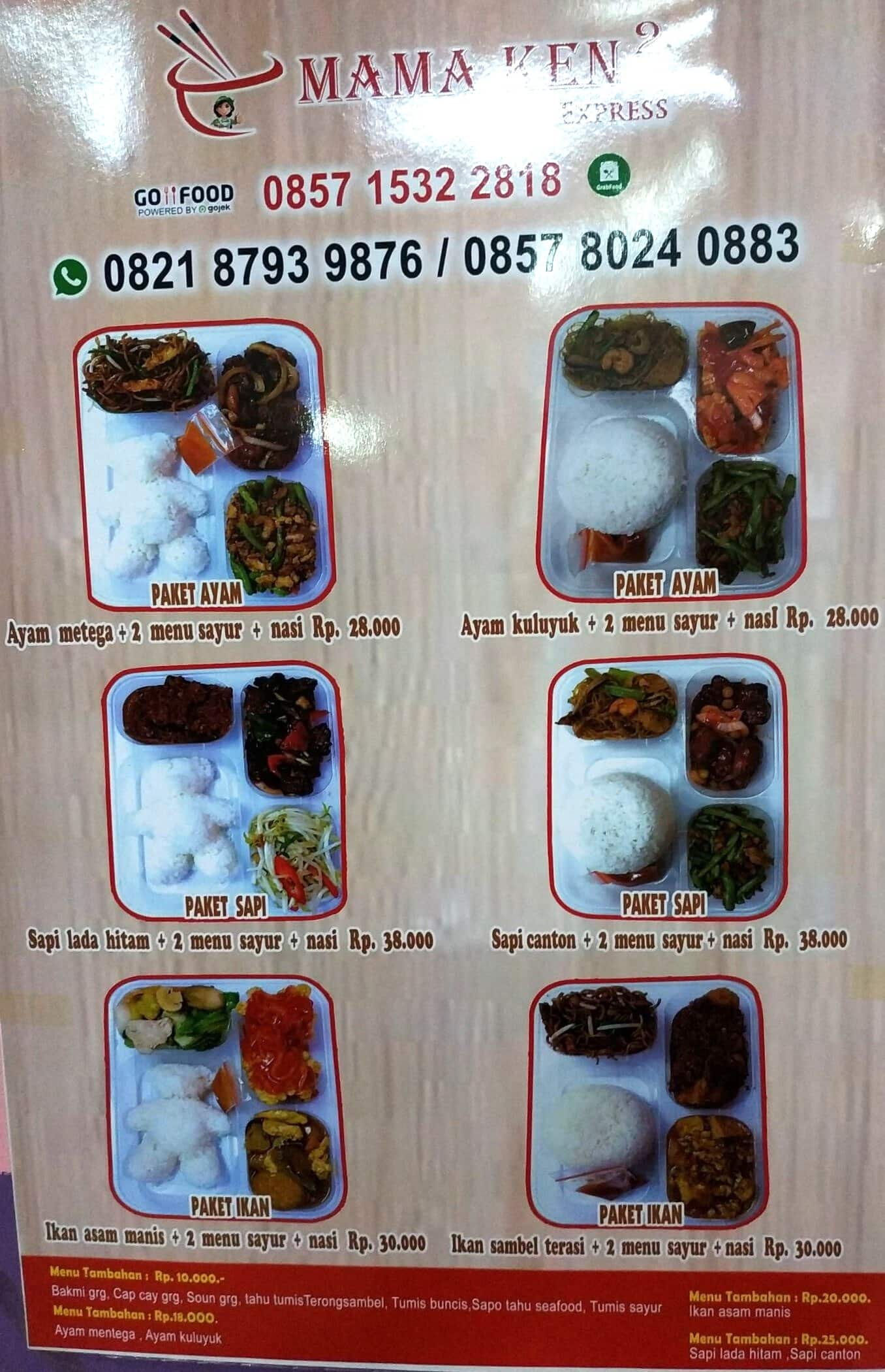 Menu At Mama Ken2 Restaurant North Jakarta Danau Sunter Agung No 51 Deretan Pool Blue Bird