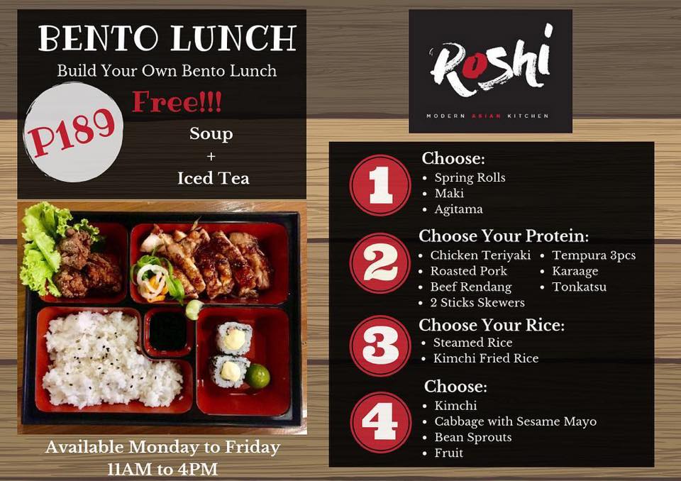 Roshi Modern Asian Kitchen Menu Zomato Philippines
