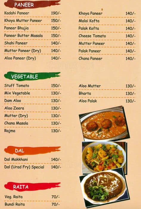 Shakahari Restaurant Menu, Menu for Shakahari Restaurant, Chawri Bazar ...