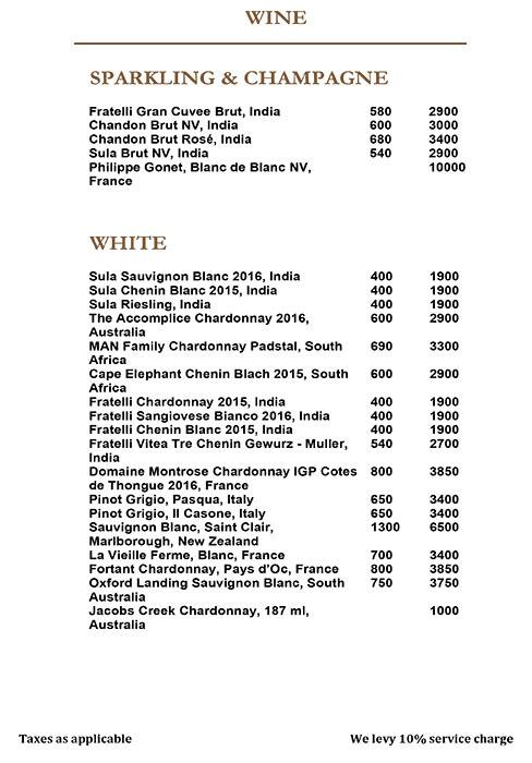 Indigo Delicatessen menu